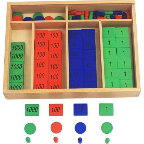 New Arrival Montessori Materials Wooden Toys Stamp Game Large Size Beech Wood Math Toys Kids Early Educational Children Day Gift