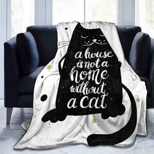 Cute Black Cat Navajo Cubre Throw Blanket 3D Print Sherpa Super Comfortable Nordic Manta Sonic