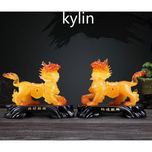 A Pair of Mascots Selling Yuqilin Home Decoration Geomantic Arts and Crafts Home Decoration Accessories