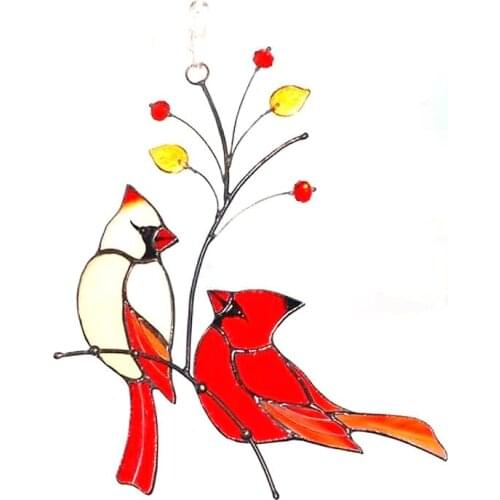 Cardinal Bird Epoxy Craft Pendant Creative Hanging Ornament Practical Household Home Garden Decoration 2021 New Arrival