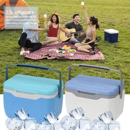 5.5L Camping Ice Box Cooler Portable Freezer Fridge Outdoor Small Refrigerator Food Drink Mini Car Fridge Fishing Cooler Box