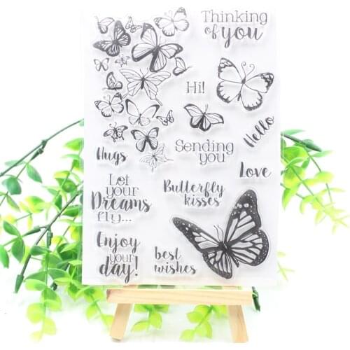 KSCRAFT Butterflies Transparent Clear Silicone Stamp/Seal for DIY scrapbooking/photo album Decorative clear stamp 433