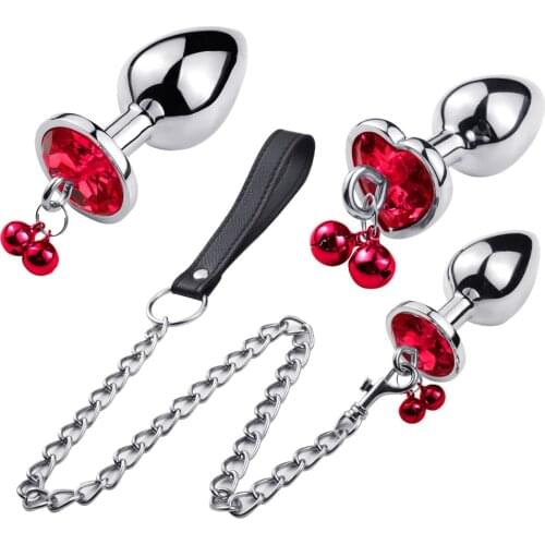 S/M/L Sizes Metal Anal Plug Bells With Chain Smooth Touch Anal Stimulator Sex Toys For Women Man Adult Games Anal Sex Products