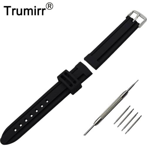 22mm 24mm 26mm Silicone Rubber Watch Band Stainless Steel Buckle Strap for Panerai PAM Luminor Radiomir Wrist Belt Bracelet