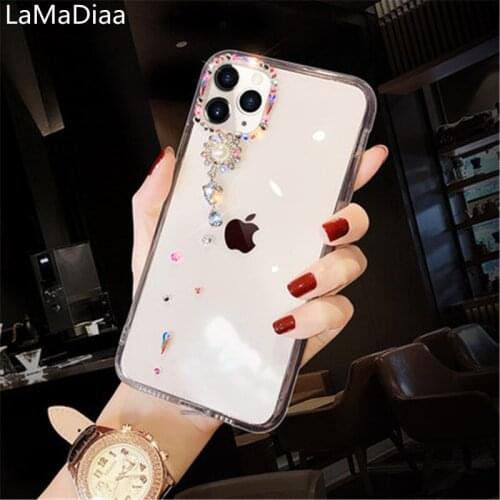 Luxury Rhinestone Phone Case Bling Diamond Transparent Cover For Huawei P8 P9 P10 P20 P30 P40 Pro Lite Mate10 20 30 Pro Lite
