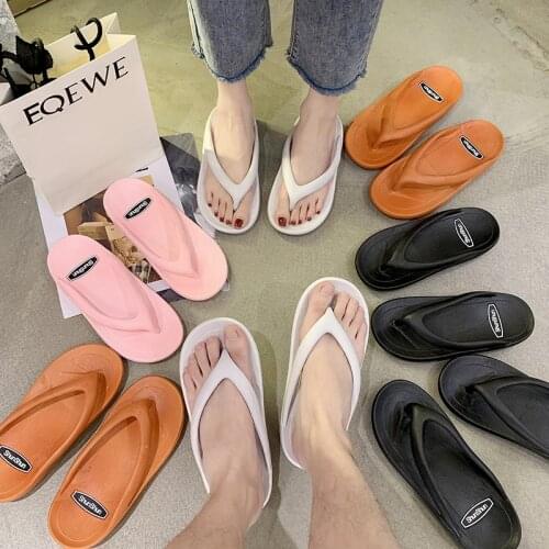 Thick Bottom Platform Sea Flip-Flop Thong Sandals Summer Shoes Soft Bathroom Slippers Pillow Slides Outdoor Indoor Shoes Women