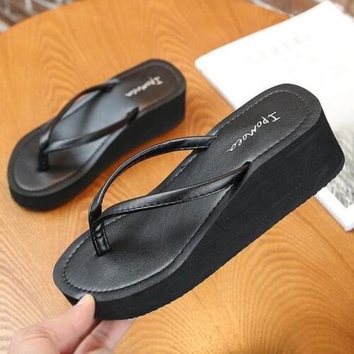 Shoes Woman Summer Open Toe Wedges Home Slippers Women Beach Walk Shoes Sandals Woman Flip Flops Indoor Home Platform Slippers