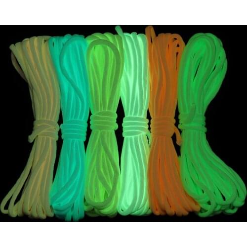 High Quality 1M Survival Paracord Luminous Rope Camp Glow Paracord 550LB 9 Strands Lanyard Ropes Outdoor Ropes