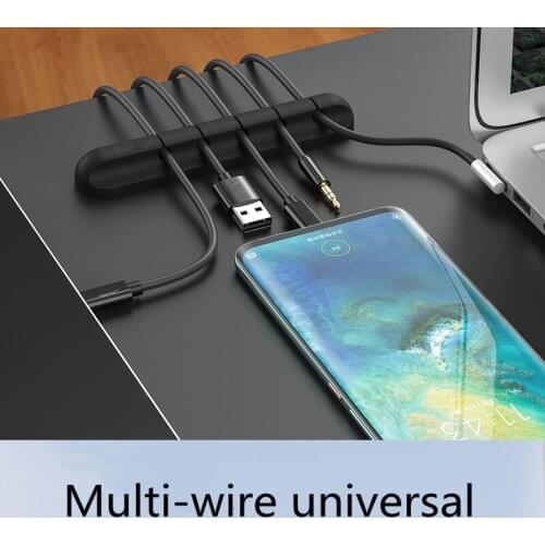 Data Line Earphone Storage And Fixing Device Car Silicone Cable Organizer