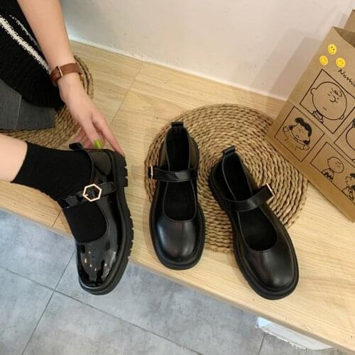 Large size 40 womens shoes Retro British style Mary Jane single shoes spring and summer new Japanese jk small leather shoes
