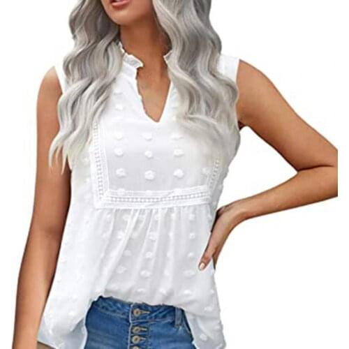 Women Shirt 2021 Summer Loose Top V Neck Sweat Absorbent Women Solid Color V Neck Pullover for Daily Wear