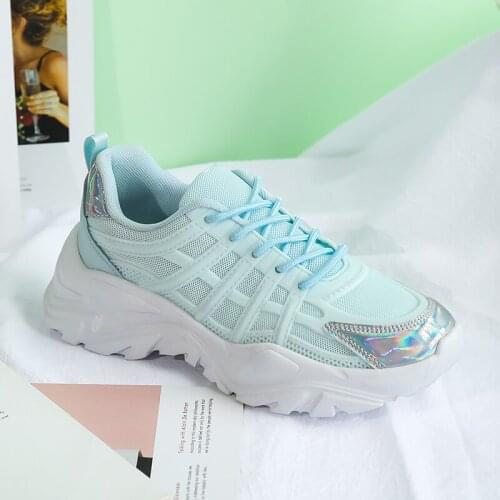 Womens shoes casual 2021 running sneakers flying woven breathable mesh comfortable non-slip thick-soled womens vulcanized shoe