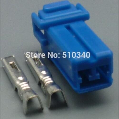 1set female 2 bore blue plastic car parts connector with the connector terminals