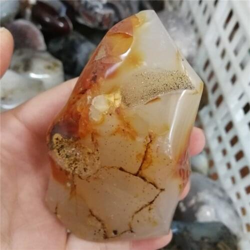 1 pc 100-500g Moss agate Flower Quartz Carnelian Agate Flame Crystal Freeform From Madagascar