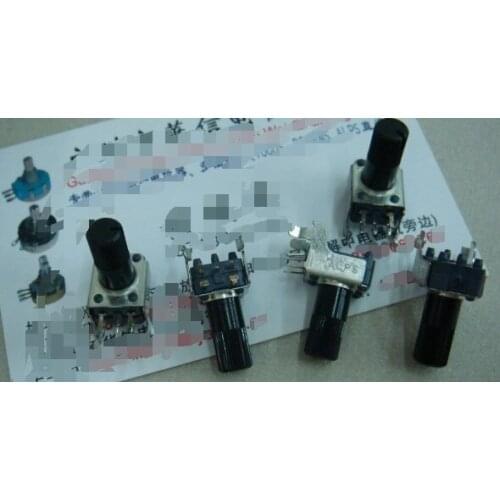 1pcs/lot DJM 600 Japan ALPS 09 horizontal double potentiometer B10K handle 13MM long flower