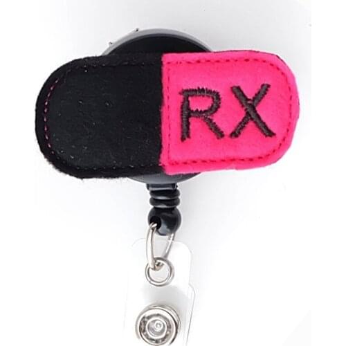 10 pcs/lot Free Shipping Pill Retractable Felt ID Badge Holder Reel