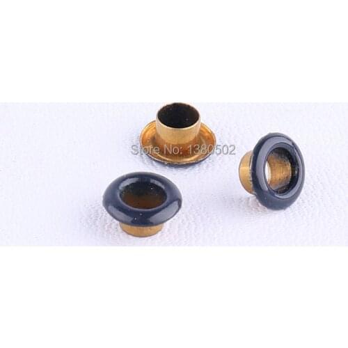 100pcs/lot 8*4*4mm blue gold color metal Clothes garment Eyelets shoes decoration accessories