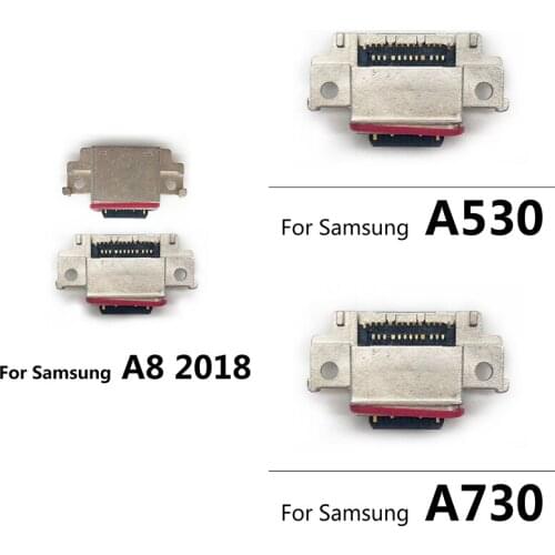2PCS For Samsung A8 2018 A530 A730 USB Charging Connector Port Flex Cable Replacement Parts