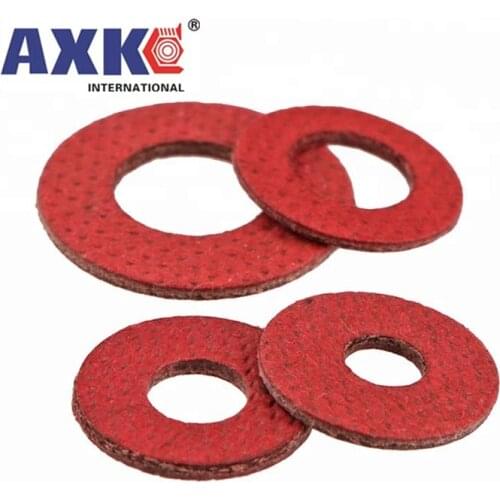 50/200pcs M2 M2.5 M3 M4 M5 M6 M8 M10 M12 M14 M16 Red Steel Paper Insulating Flat Washer Insulation Plain Gasket Pad Ring Spacer
