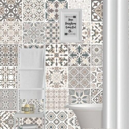 Arabic Retro Strip Tiles Wall Sticker Bathroom Kitchen Tables Decoration Wallpaper Art Mural Peel & Stick Glossy Surface PVC