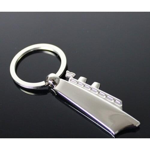Custom Lettering Ocean Cruise Keychain Metal laser Carved Keyrings Engrave Name Customized Logo Key Chain For Car Women Men gift
