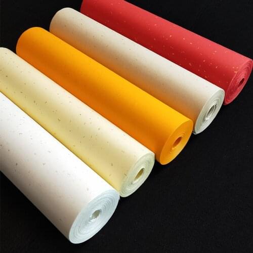 Long Rolling Half Ripe Rice Paper Gloden Drawing Paper Colorful Thicken Blank Calligraphy Xuan Paper Painting Calligraphy 20m