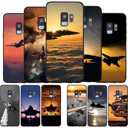 Airplane Sunrise aircraft plane black phone Case For Samsung S20 S10 S9 S8 S7 edge Plus Lite Note 8 9 10 A6 A7 A8 A9 2018