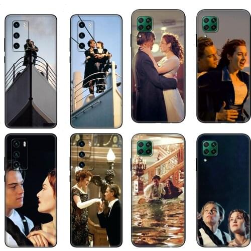 Black tpu Case For Huawei P30 Lite P30 Pro P40 Case For Huawei P40 LITE E P Smart 2020 Case Cover Shell Titanic Rose Jack