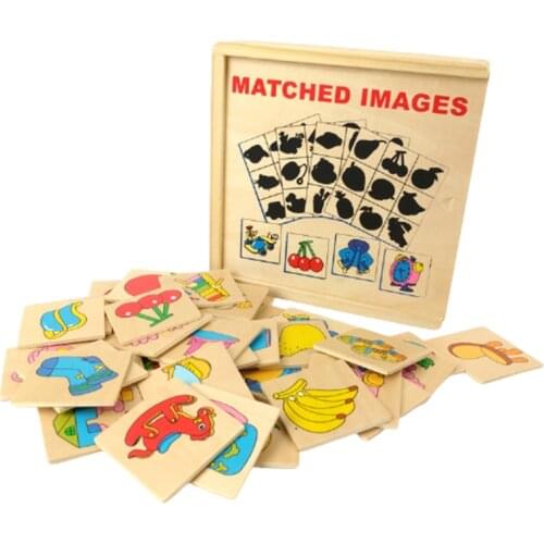 Wooden Toy Montessori Early Childhood Education Shadow Matching Image Toy Fruit Pairing Puzzle Educational Toy For Children Kids