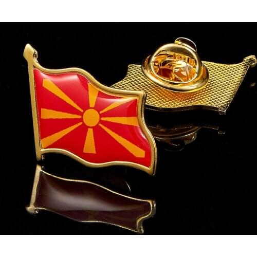 Macedonia Republic Enamel Pin Metal Flag Lapel Pin Brooches Lapel Jewelry