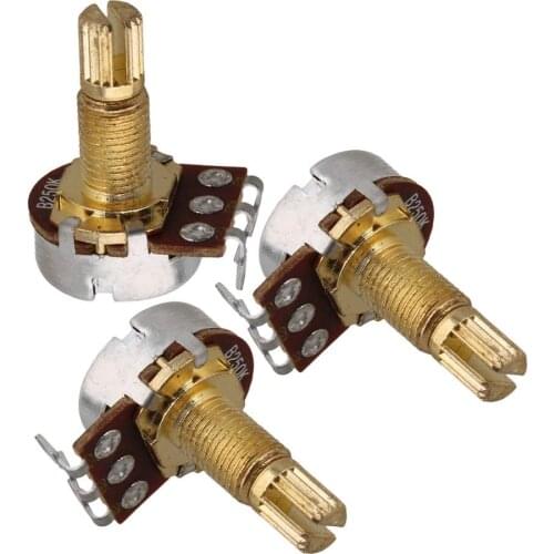 Gold Mini Size Guitar Pots A250K A500K B250K B500K Volume Potentiometers for Guitar Parts Set of 5