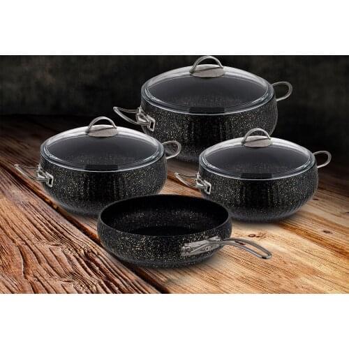 GÜRAL 7 PIECES PİYAN GRANITE COOKWARE SET 4 COLORS