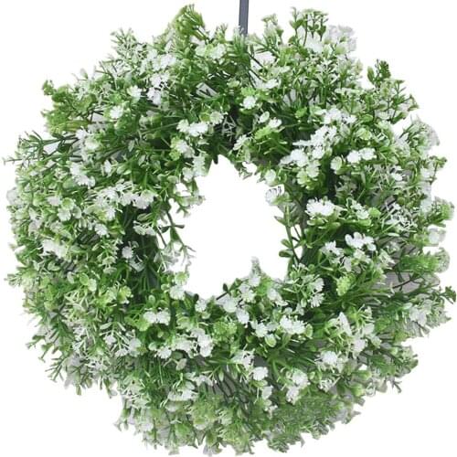 Faux Boxwood Wreath Artificial Green Leaves Wreath for Front Door Wall Hanging Window Wedding Party Decoration