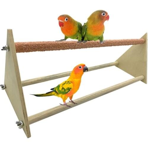 Chicken Perch Triangle Hen Wood Stand Table Top Play Toy Bird Perch Stand Toys for Large Bird Parrot Hens Bird Supplies C42