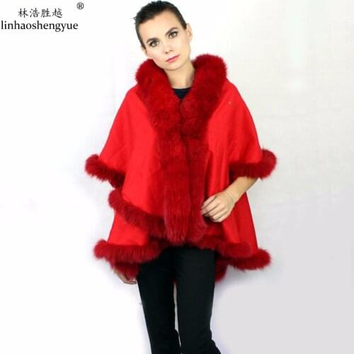 Linshenghaoyue Ladies Fashion Noble Fur Shawl Real Fur Warm Fashion Freeshipping