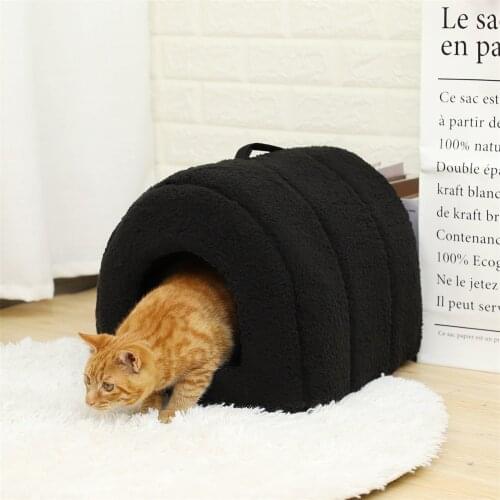Lovely Pet Cat Cave House Dog Kennel Nest Puppy Cat Bed Arched Shape Easy to Wash Portable Puppy Dog Cat Sleeping Living 4 Color