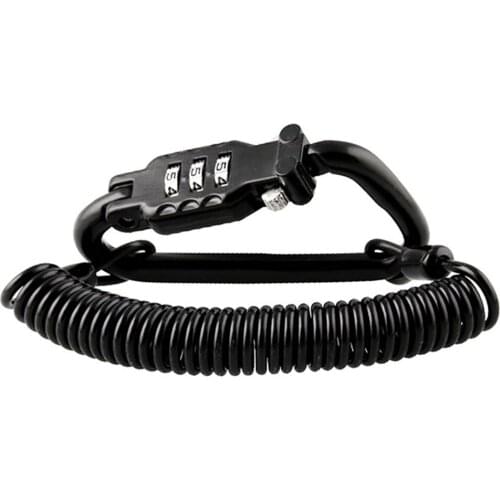 Motorcycle Helmet Lock Galvanized Spring Steel Wire Rope With 3-digit Combination Password Lock For Motorcycle Bicycle