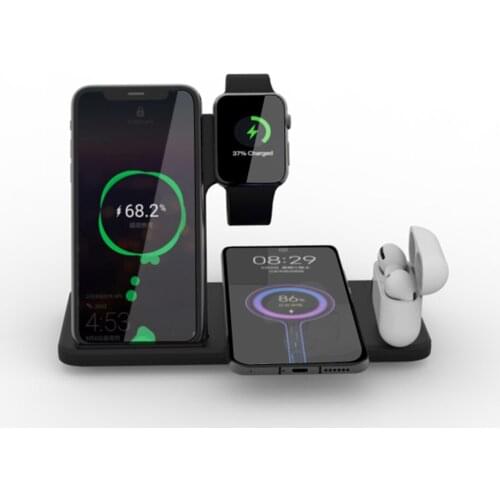 5 In 1 Desktop Fast Wireless Charging Stand Universal Charger For IPhone /Note Apple Watch For Mobile Smart Phones/ IWatch