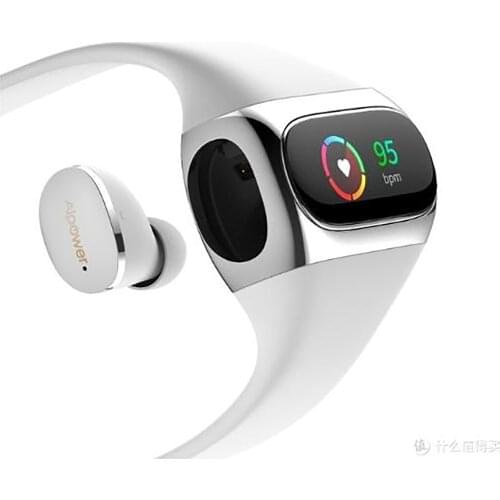 Aipower Wearbuds True Wireless Earbuds Fitness Tracker 2 In 1 With Bluetooth 5, Aptx, Ipx6, Mono Mode, 5.5H Playtime, Heart Rate