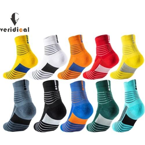 5 Pairs Cotton Man Short Outdoor Basketball Socks Bright Color Damping Mesh Breathable Cycling Bike Running Football Sport Socks