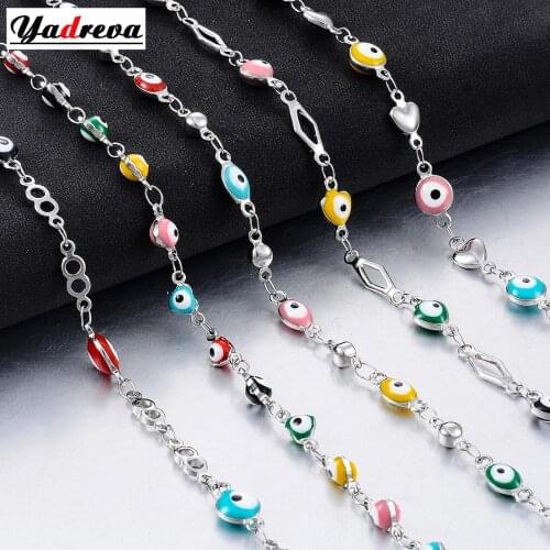 New Stainless Steel Men And Women Chain Glasses Chain Evil Eye 6mm Width