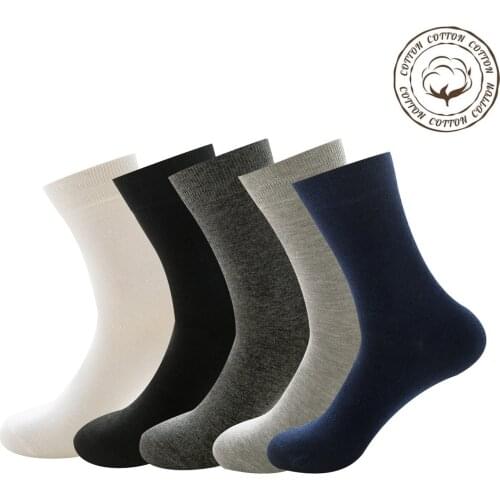 2021 Brand New Mens Cotton Socks Black Business Casual Breathable Spring Summer Male Crew Socks Meias Hot Sale Sokken