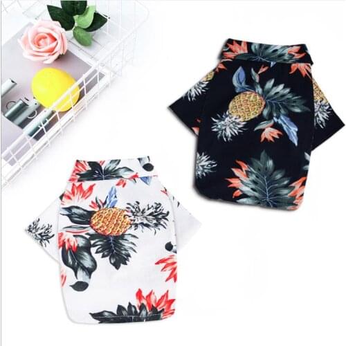 Spring and summer new Pet Dog Clothes Printed Clothes For Dogs Floral Beach Shirt Jackets Dog Coat Puppy Costume Cat