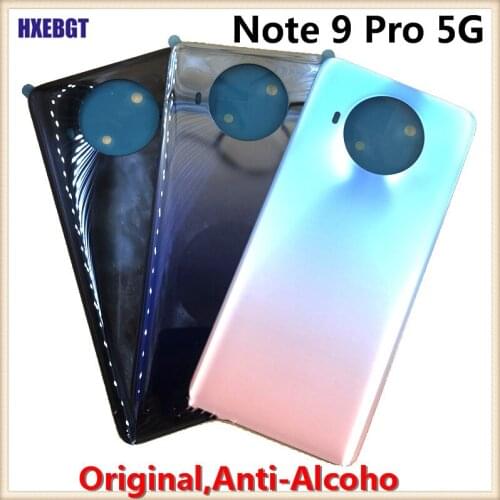 Original For Xiaomi Redmi Note 9 Pro 5G Back Cover Chassis Case Rear Battery Housing Door + Adhesive Sticker Repair Parts