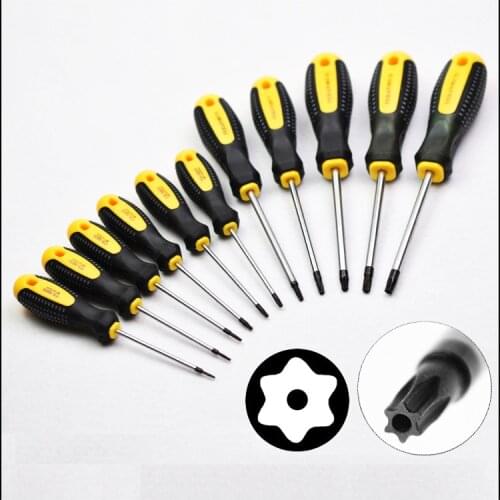 1PC Torx T5 T6 T7 T8 T9 T10 T15 T20 T25 T27 T30 Screwdriver With Hole Magnetic Screw Driver Home Phone Repair Hand Tools