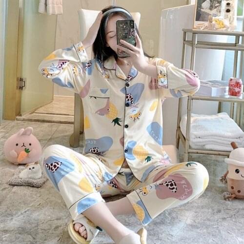Pajamas Girl Spring and Autumn Long Sleeve Trousers Student Suit Lovely Beifeng Sweet Lady Foreign Style Two Piece Set