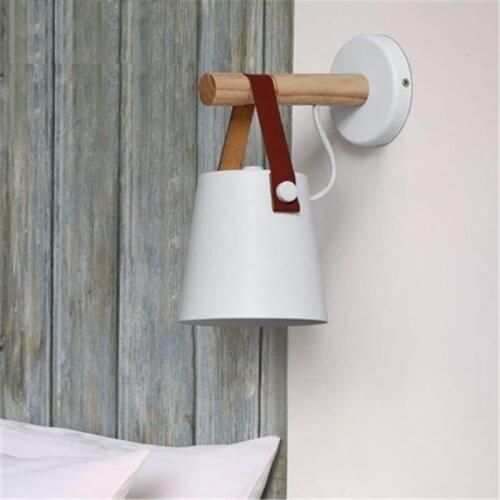 Simple Loft Style Wood Iron Wall Sconce Modern LED Wall Light Fixtures Nordic Aisle Bedroom Bedside Wall Lamp Indoor Lighting