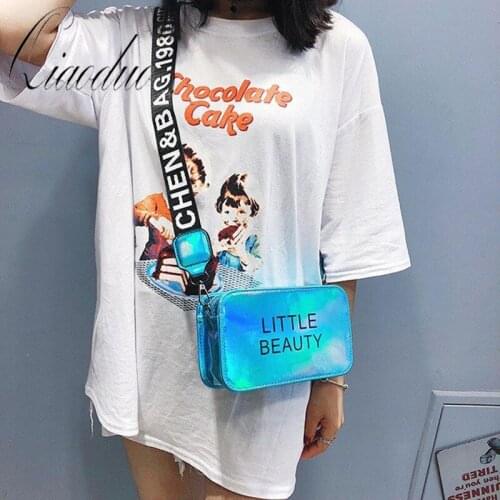 Qiaoduo Mini Women Laser Crossbody Bag Shoulder Bag PVC Jelly Small Shoulder Bag Candy colors Bags Laser Holographic