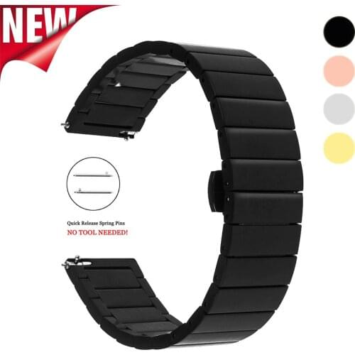 For samsung watch 3Stainless Steel WatchBand 18 20mm 22mm Replacement 41mm 45mm for Samsung Gear S2 Classic S3 Frontier Classic