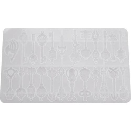 Crystal Epoxy Resin Mold Tray Key Pendant Casting Silicone Mould DIY Crafts Jewelry Making Tool W0YA